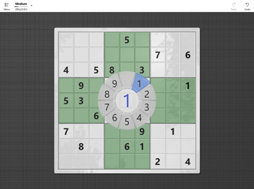 Screen shot of Number-in' Places (number place / sudoku puzzle authoring application for Universal Windows Platform)